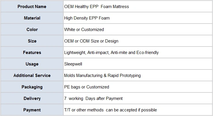 OEM Impact Resistant Non-Deformable Anti-Mite EPE Foam Massage Mattress