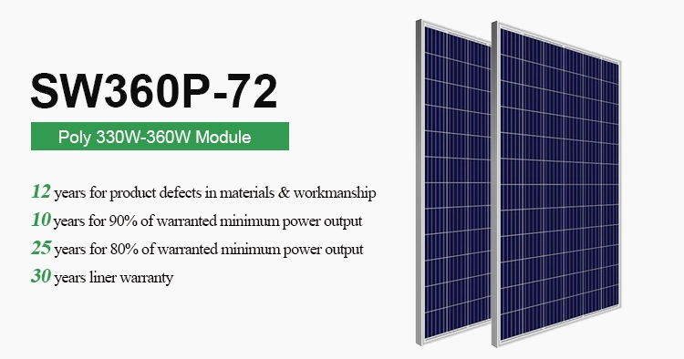 330W 340W Poly Solar Panels 350W PV Solar Panels 360W Panels Solar for House Use