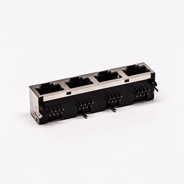Buy for Metal Covered 1*4 RJ45 Modular Jack with LED and EMI