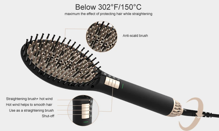 PTC Heater 100V 240V Swivel Electric Hot Air Hair Dryer Brush