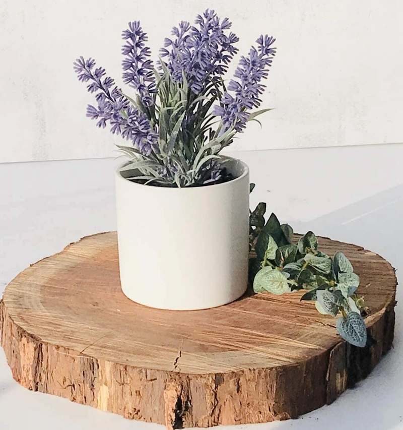 Artificial Lavender in White Pot Realistic Faux Lavender Plant Stunning Lavender Decor Pot for Indoor Plant Decor Quality Feaux Lavender Flowers