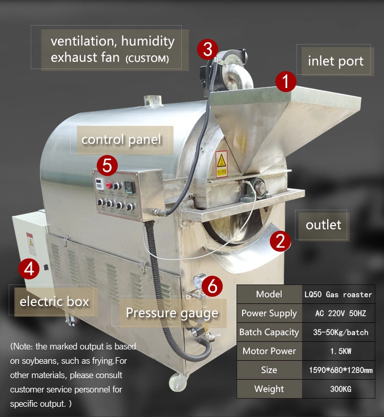 Commercial Drum Peanut Roasting Machine Walnut Roaster Nut Roasting Machinery