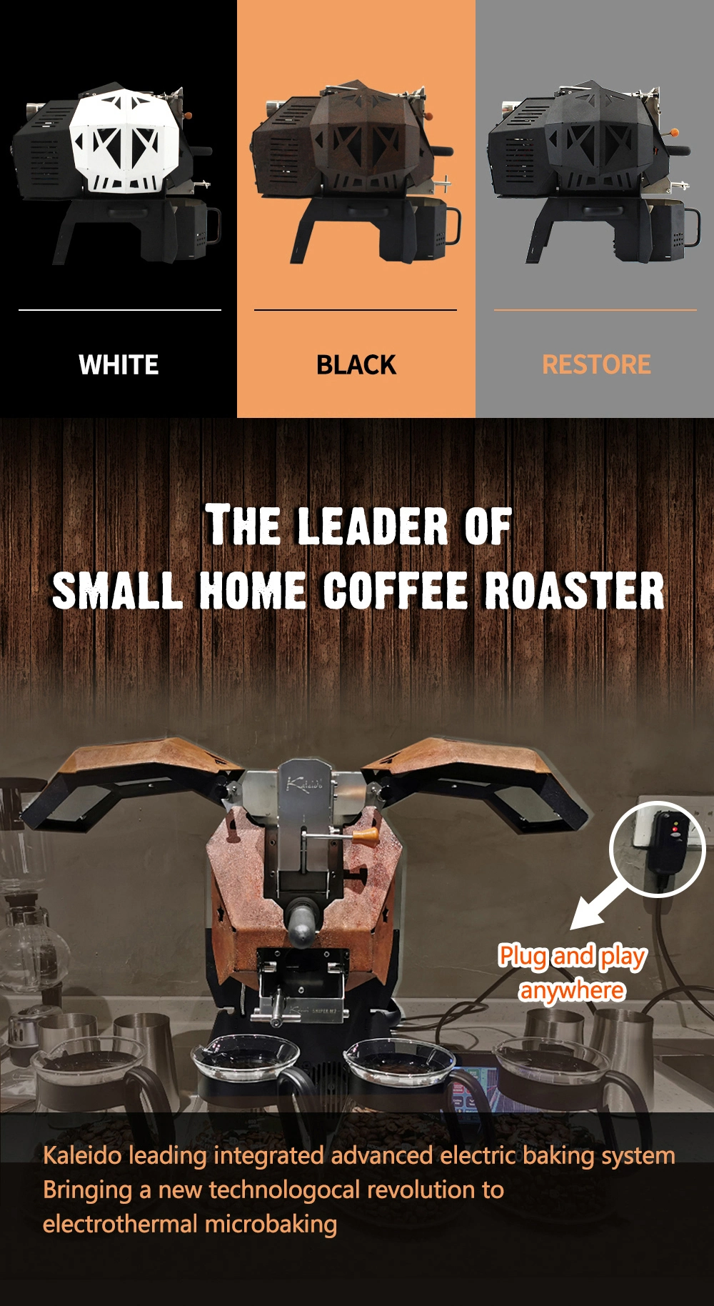 Electric Coffee Roaster Machine Coffee Bean Roaster for Home Use Household Coffee Roaster 110V
