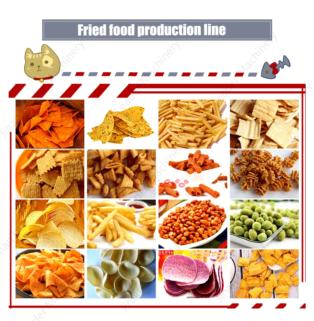 Snack Food Crispy Chip Extruder Machine Process Line /Stainless Steel Fried Snacks Processing Plant