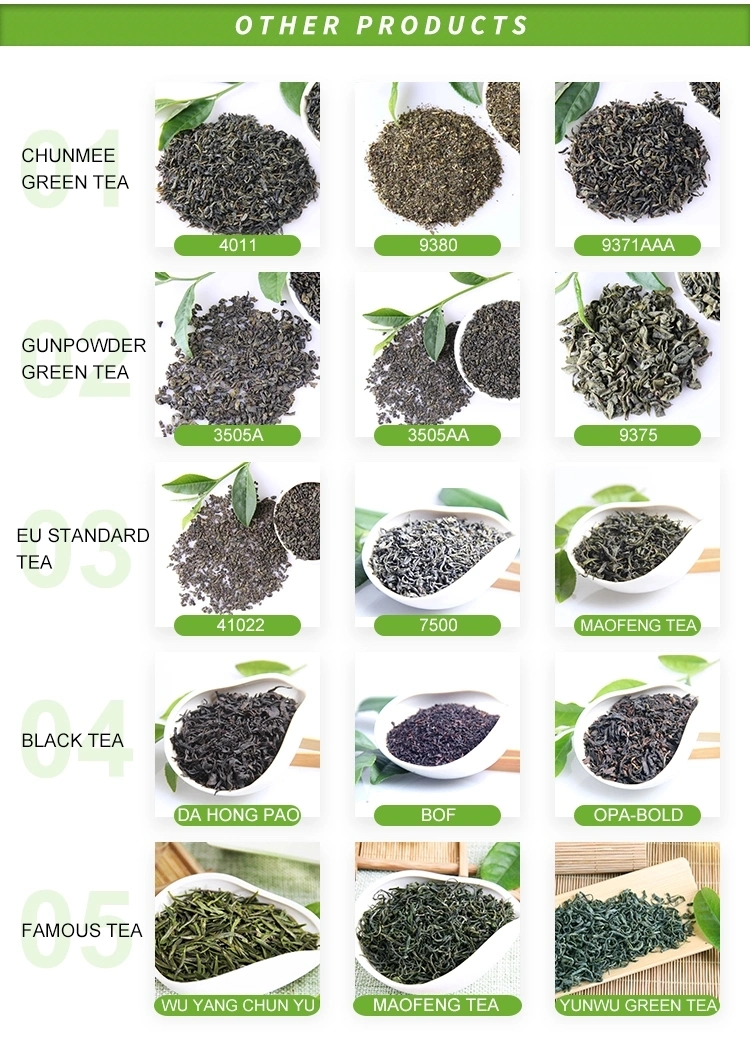 Factory Directly Supply Price Chinese Gunpowder Green Tea 3505 Gunpowder Green Tea