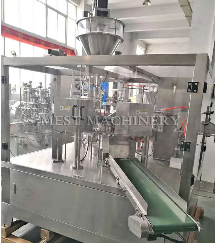 Premade Bag Pouch Tea Packing Machine / Pepper Sauce Filling Machinery with Zipper Opener Funcation
