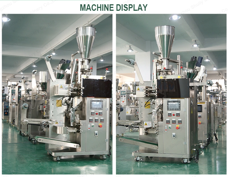 Automatic Double Tea Envelope Small Sachet Tea Bag Packaging Packing Machine with String and Tag