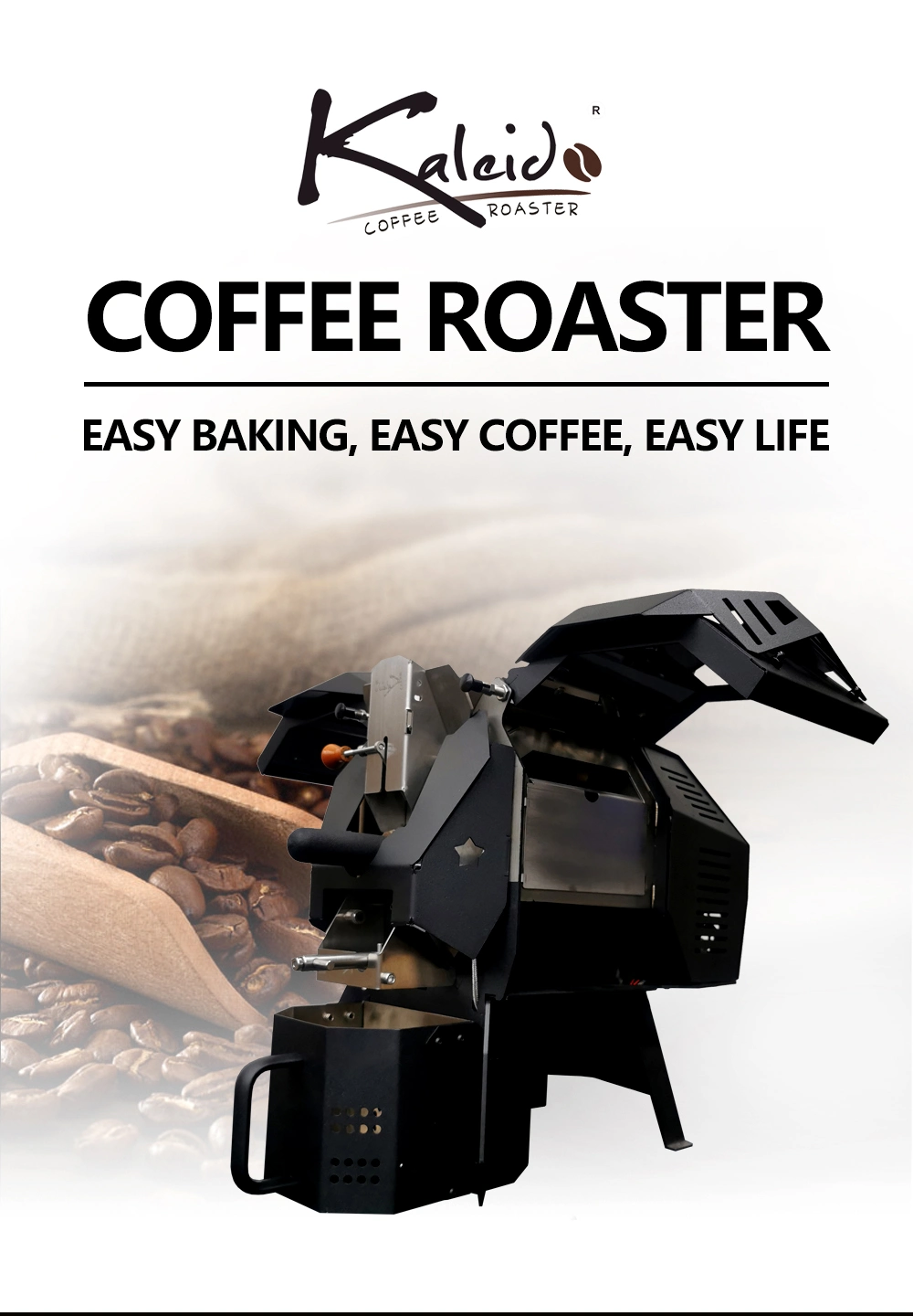 400g Coffee Roaster Machine Non-Stick Coffee Bean Roaster for Home Use 110-220 V
