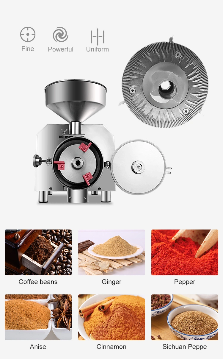 3000W Mini Dry Flour Mill Milling Machine Chilli Leaf Tea Grinding Turmeric Almonds Powder Grinder Machine