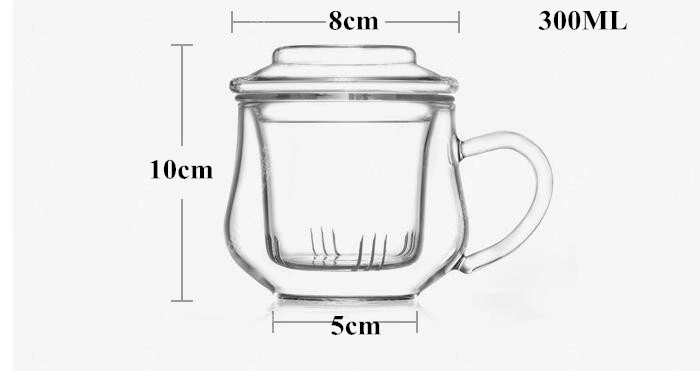 Borosilicate Glass Tea Cup Glass Tea Tumbler Drinking Tea Cup Pyrex Glass Tea Cup with Infuser