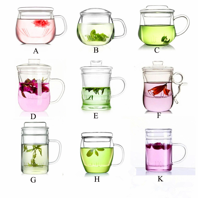 Borosilicate Glass Tea Cup Glass Tea Tumbler Drinking Tea Cup Pyrex Glass Tea Cup with Infuser