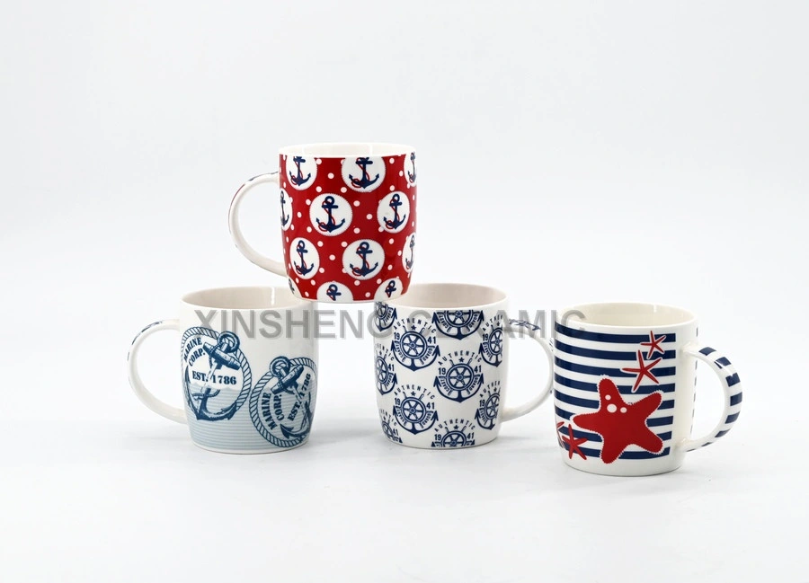 10oz 11oz 12oz V Shape Star Sign Design China Ceramic Coffee Mug Tea Mug Milk Mug