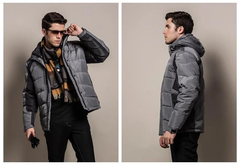 Autumn and Winter New Men's Stand Collar Cotton Padded Clothes Hooded Detachable Fashion Coat