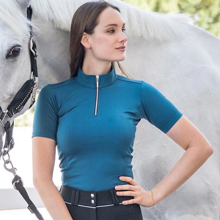 Equestrian Wear Ladies Formal Short Sleeve Women Jersey Shirts Horse Riding Uniform Polo Shirt