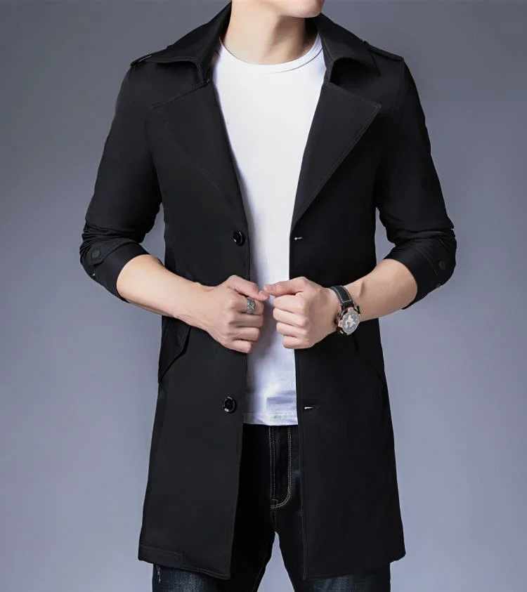 High-Quality Fabric Low Price Wholesale Chinese Windbreaker/Single-Breasted Leisure Trench Coat Made in China