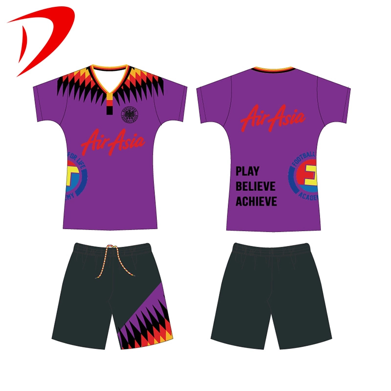 Uniformes De Futbol Soccer Europeos Team Jerseys Uniform Set Cheap Uniforms for Teams Sublimation Knitted Polyester