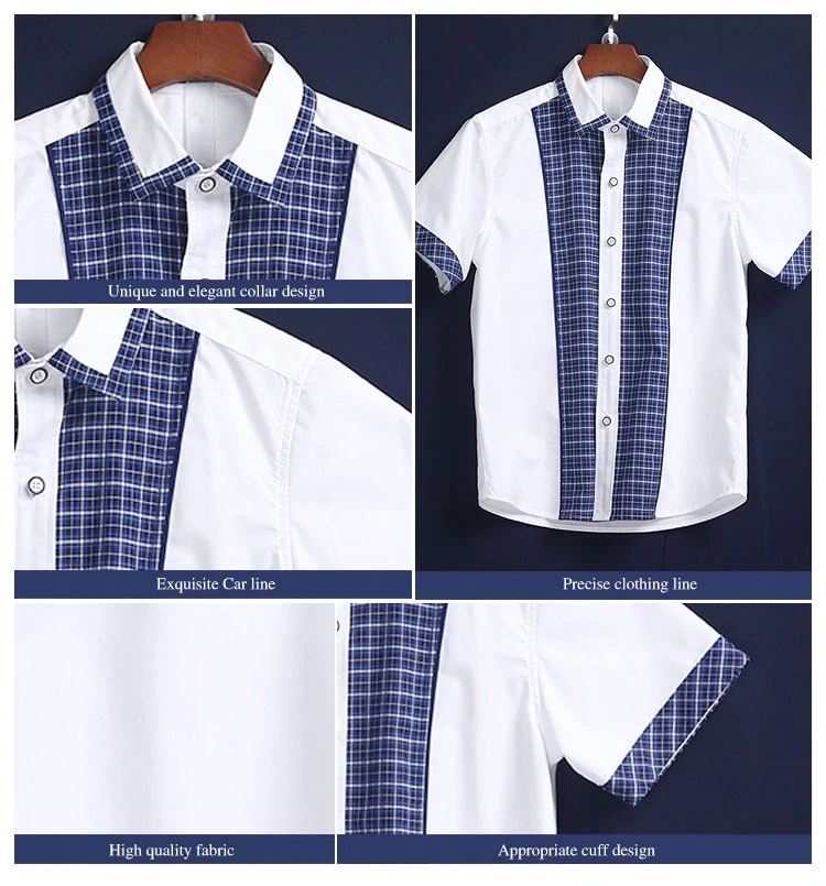 White Color School Uniform Shirts, Girls 100%Cotton White Short Sleeve Shirt