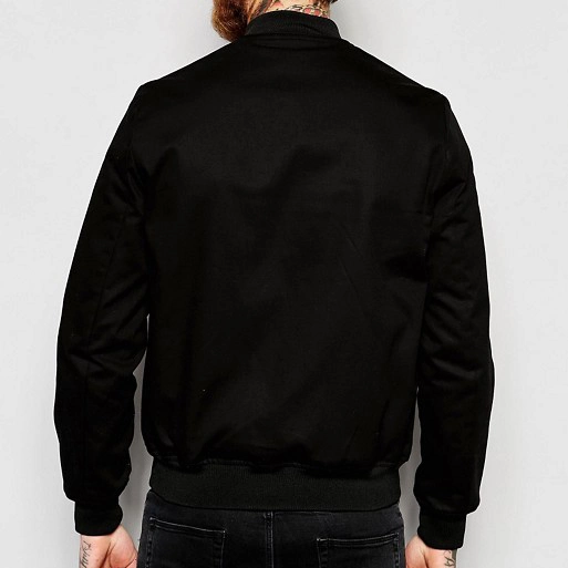 Wholesale Black Custom Bomber Jackets Man Winter Jackets Plain Jackets Wear with Sleeve Zipper Outdoor Coat