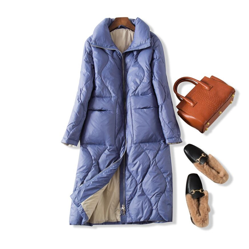 Winter Women Stand Collar Solid Quilted Jacket Female Loose Oversized Female Parkas Down Coat