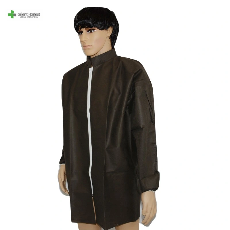 Front with Zipper Disposable Lab Coat Front with Zipper Disposable Laboratory Coat Front with Zipper Disposable Clothing Laboratory China Factory