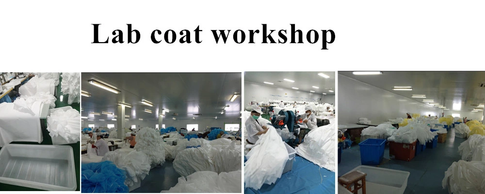 CE Certified Disposable Cheap Non-Woven Lab Coat Visitor Coat