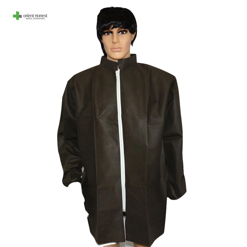 Front with Zipper One-Time Use Lab Coat Front with Zipper One-Time Use Laboratory Coat Front with Zipper One-Time Use Visit Gown Factory