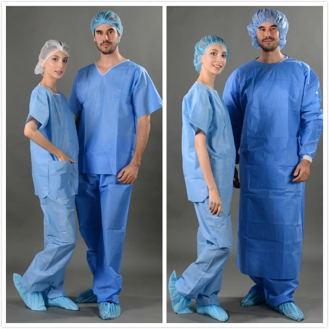 Nonwoven PP SMS Hospital Medical Scrubs Pants Uniform Suits