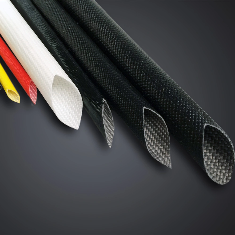 Insulation Expandable Braided Sleeving High Temperature Fiberglass Sleeving Coated Silicone