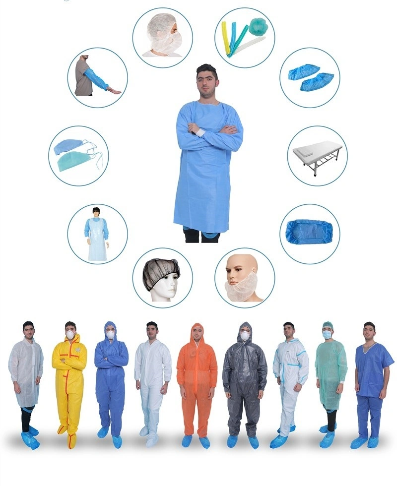Disposable Visitor Coat Lab Coat with Zipper Closure Snap Buttons