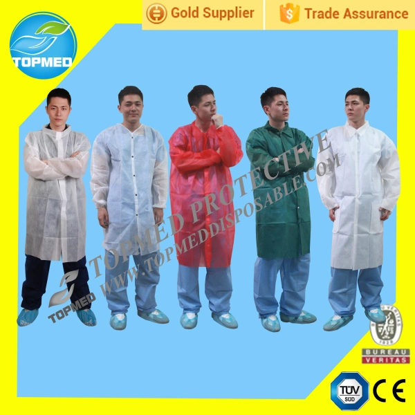 Disposable Nonwoven Protective Lab Coat Uniform, Laboratory Uniform, Laboratory Gown