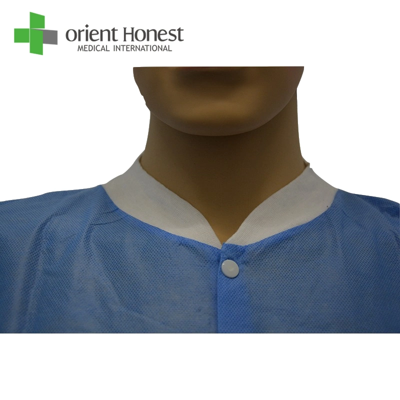 Double Collar Single Use Visitor Gown Double Collar One-Time Use Visit Coat Double Collar One-Time Use Coat Disposable Non Woven Lab Coat China Wholesaler