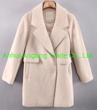 Women's Elegant Lapel Double-Breasted Woollen Overcoat Coat