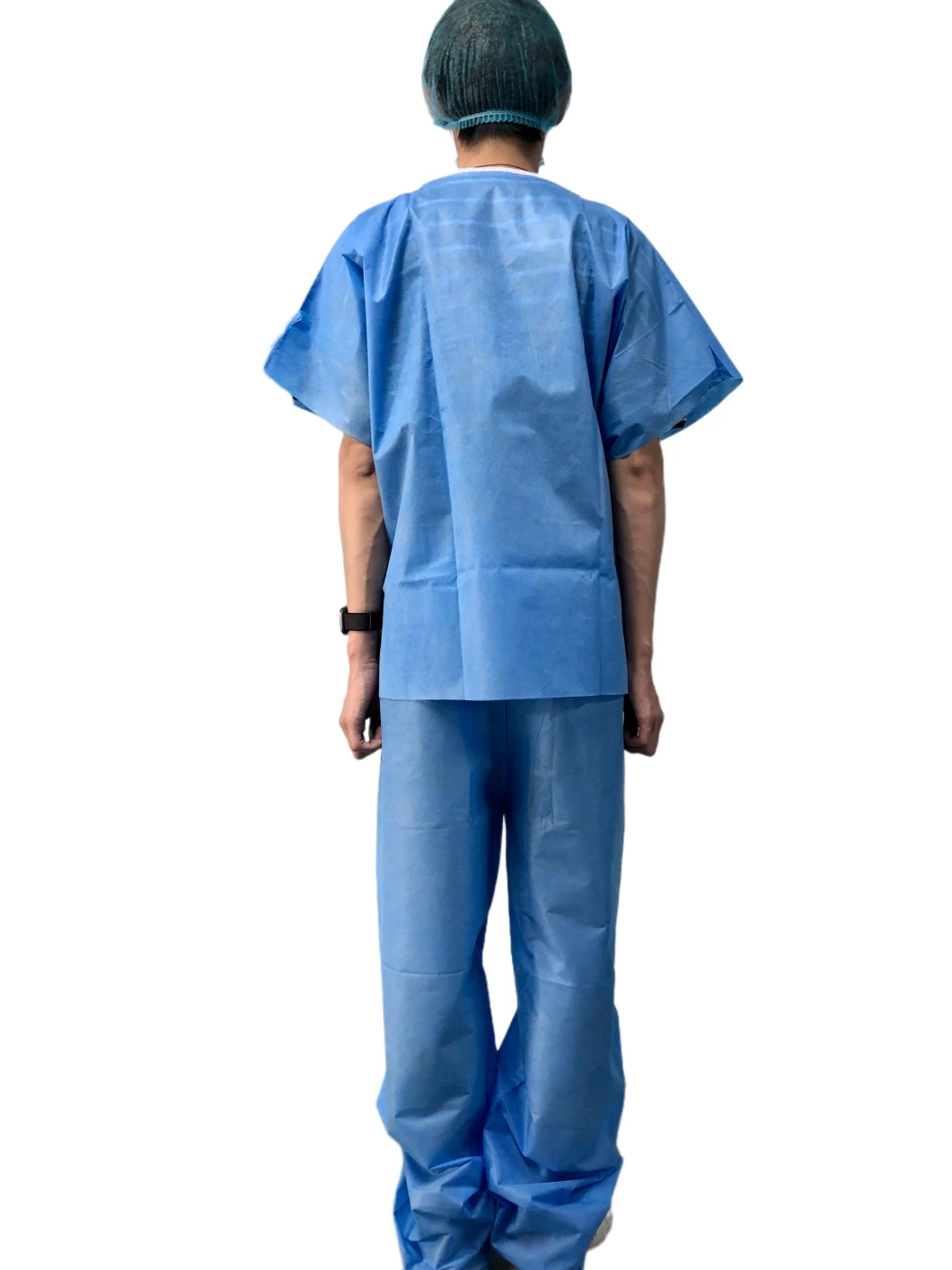 Waterproof Disposable Non Woven Nursing Short Sleeves Uniforms Easy-Breath SMS Suit Twosie