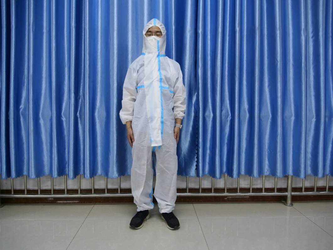 Disposable Nylon Zipper SMS Coverall Factory Coating Protection Suit Popular