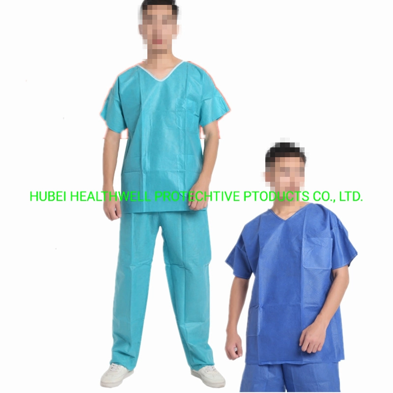 Medical Opertaing Room Nurse Uniform Disposable SMS Short Sleeve Scrubs Suits