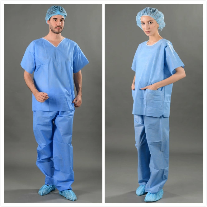 Nonwoven PP SMS Hospital Medical Scrubs Pants Uniform Suits