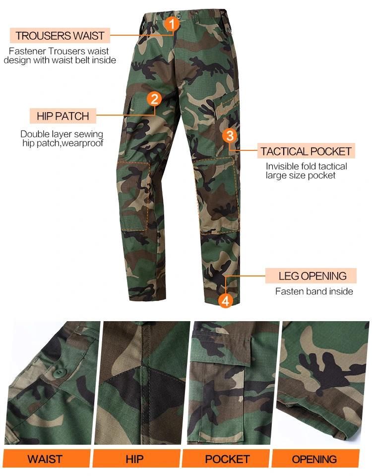 Professional Uniform Factory Tactical Gear Acu Military Combat Woodland Camouflage Uniform