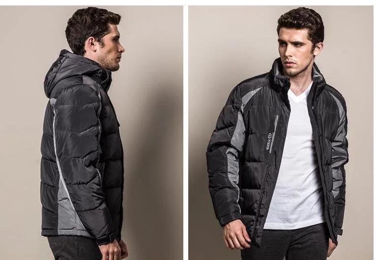 Autumn and Winter New Men's Stand Collar Cotton Padded Clothes Hooded Detachable Fashion Coat