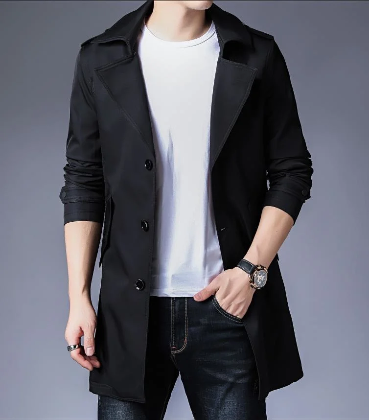 High-Quality Fabric Low Price Wholesale Chinese Windbreaker/Single-Breasted Leisure Trench Coat Made in China