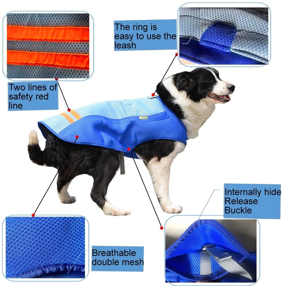Dog Cooling Vest Breathable Cooling Coat Outdoor Anti-Heat Summer Jacket
