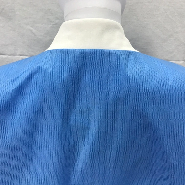 Breathable Hospital Uniforms Blue SMS Lab Coat Lab Coats Disposable