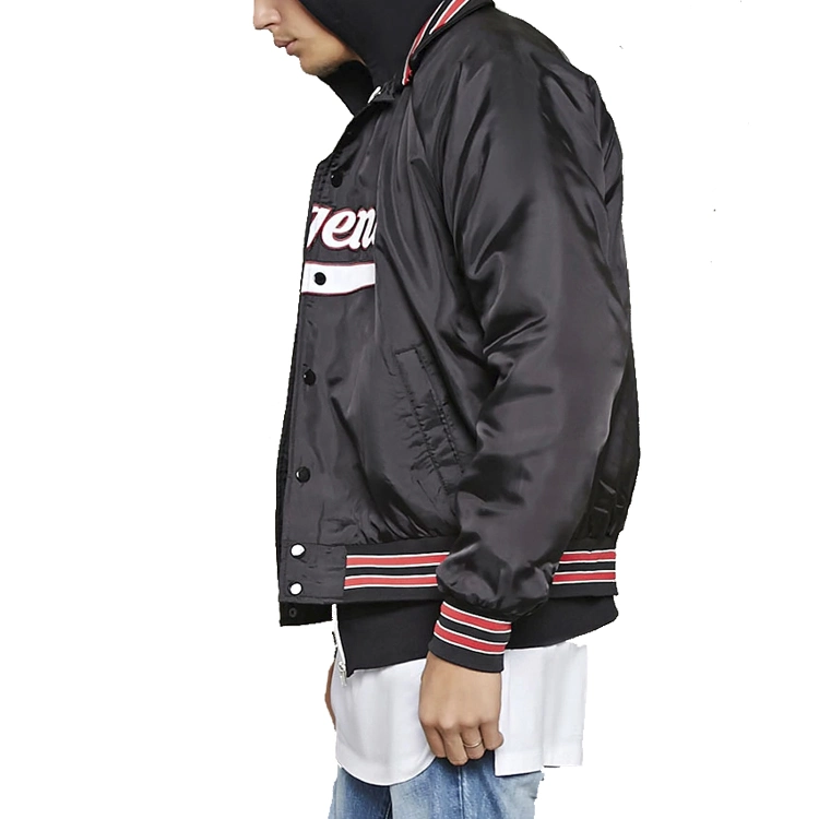Bomber Jacket Wholesale Fashion Style Black Bomber Jacket Plain Black Mens Winter Jackets Custom Mens Jackets