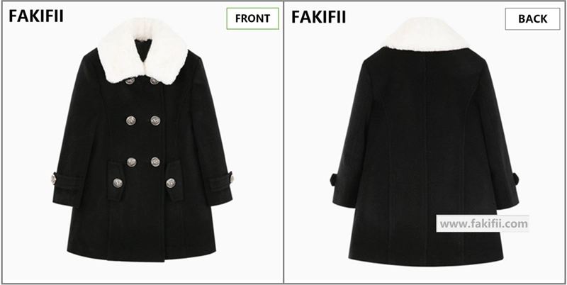 Heavy Hair Collar Double-Breasted Good Quality Girl's Clothes Wool Coat