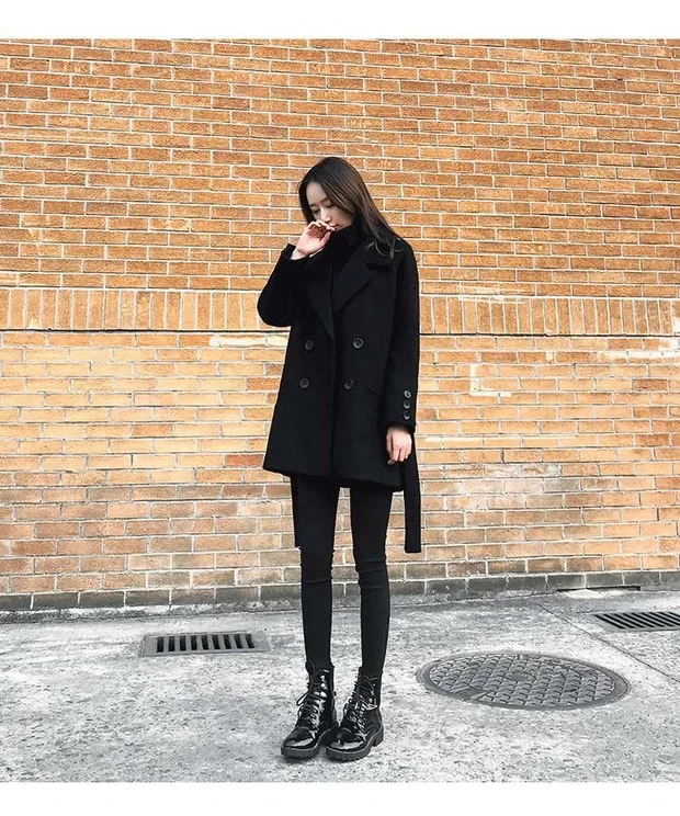 Women′ S Double-Breasted Wool-Blend Boucle Coat