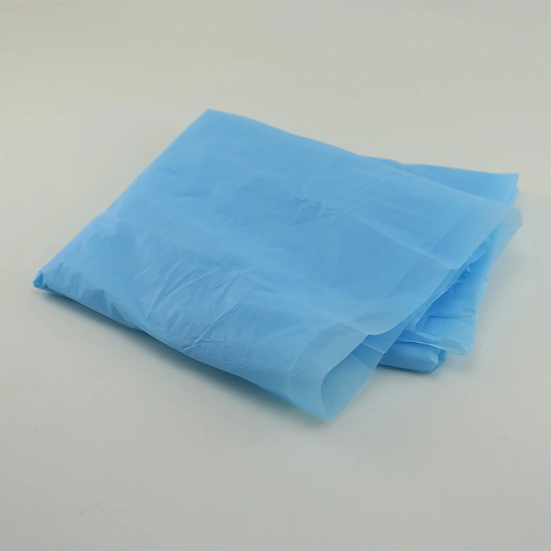 Wholesale ISO13485 Approved CPE Resisting Water Fluid Butcher Uniform Disposable Gown with Long Sleeves