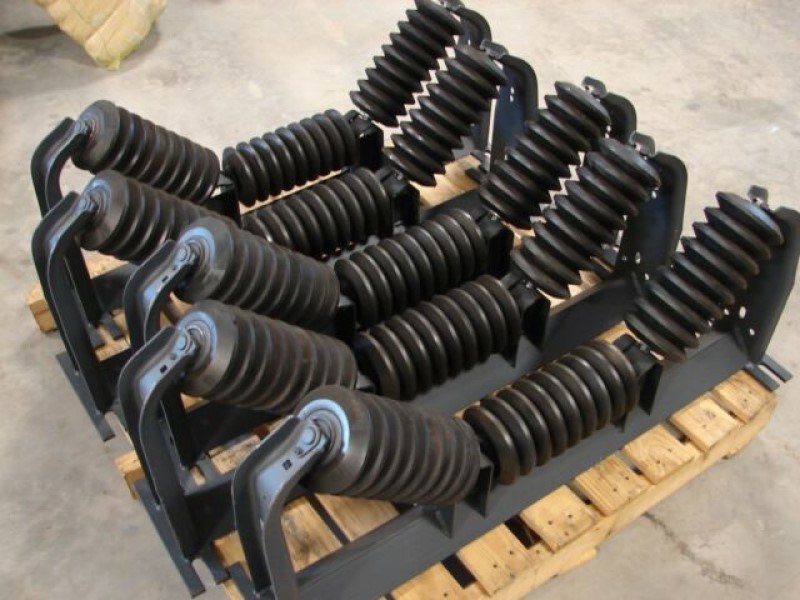 Belt Conveyor Parts Rubber Disc Impact Rollers Impact Idler with Rubber Rings