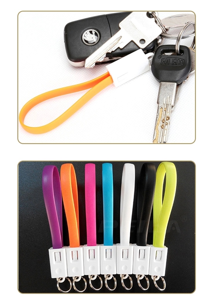USB Data Cable Protector Charging Cable for Mobile Keychain Two Sided USB Cable (Promotional Key Ring)