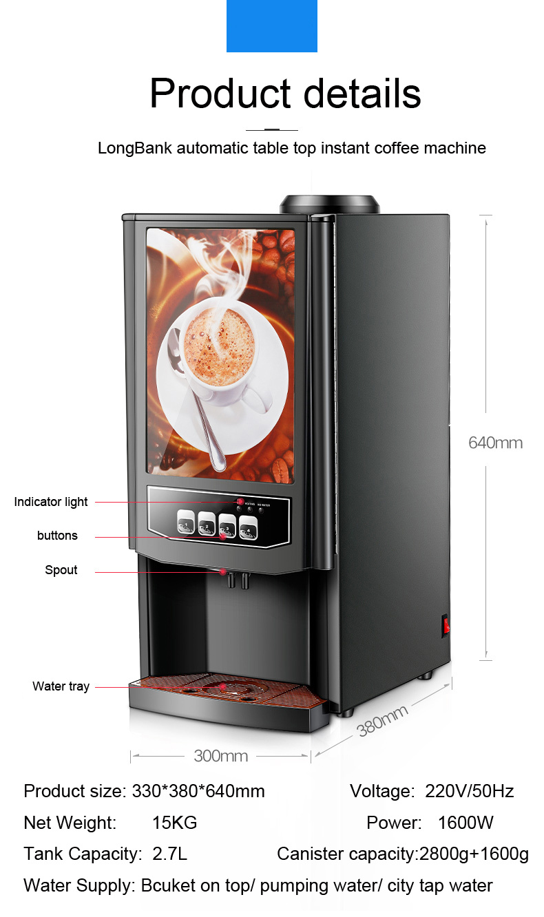 Automatic Table Top Instant Automatic Coffee Vending Machine