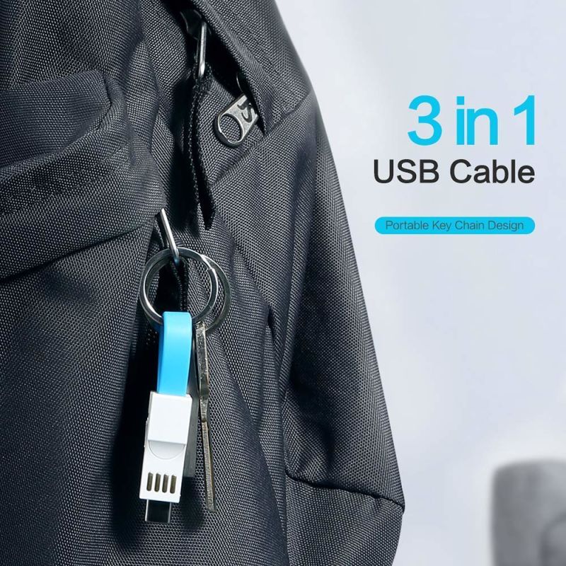 Key Chain Multi Charging Portable Travel Short Cables Data Charging Cord