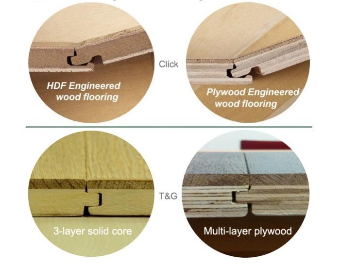 3- Plywood Wire Brush Hickory Engineered Wood Floor